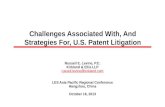 Challenges Associated With, And Strategies For, U.S. Patent Litigation