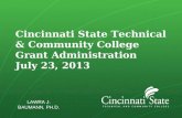 Cincinnati State Technical & Community College Grant Administration  July 23, 2013