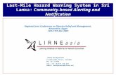 Last-Mile Hazard Warning System in Sri Lanka:  Community-based Alerting and Notification