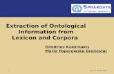 Extraction of Ontological Information from Lexicon and Corpora