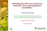 Modeling the effect of viscosity on melt layer losses during plasma instabilities