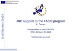 JRC support to the TACIS program P. Daures Presentation to the CEA/DAM IPSC, January 17, 2006