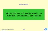 Forecasting of employment in Russian interindustry model