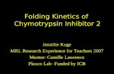 Folding Kinetics of  Chymotrypsin Inhibitor 2