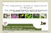 The regulatory system & legislation in Belgium for food supplements with botanicals
