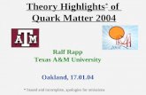 Theory Highlights *  of  Quark Matter 2004