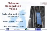 Chinese Delegation visit Malcolm Atkinson Director nesc.ac.uk 18 th  November 2004