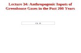 Lecture 34: Anthropogenic Inputs of Greenhouse Gases in the Past 200 Years