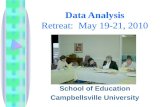 Data Analysis Retreat:  May 19-21, 2010