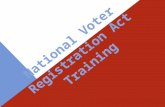 National Voter Registration Act Training