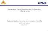 Worldwide Joint Training and Scheduling Conference National Nuclear Security Administration (NNSA)