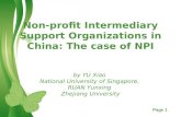 Non-profit Intermediary Support Organizations in China: The  case of NPI by  YU Xiao