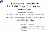 Resource Adequacy Reliability Criterion Workshop