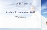 Analyst Presentation 2002 Welcome