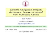 Satellite Navigation Integrity Assurance: Lessons Learned from Hurricane Katrina