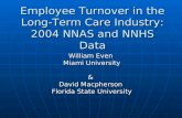 Employee Turnover in the Long-Term Care Industry: 2004 NNAS and NNHS Data