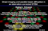 Direct imaging and parallel-beam diffraction in an aberration-corrected STEM