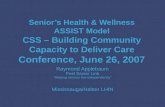 Raymond Applebaum Peel Senior Link “Helping seniors live independently” Mississauga/Halton LHIN