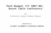 Post-Budget (FY 2007-08)  Round Table Conference