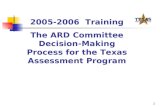 2005-2006  Training The ARD Committee Decision-Making Process for the Texas Assessment Program
