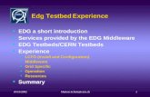 Edg Testbed Experience