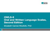 OWLS- II Oral  and Written Language Scales, Second Edition