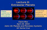 Lecture 8: Extrasolar Planets