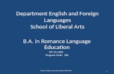Department English and Foreign Languages School of Liberal Arts