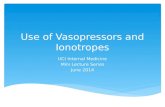 Use of Vasopressors and  Ionotropes
