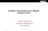 Subjet  structure as a  Higgs  search  tool