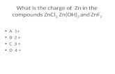 What is the charge of  Zn in the compounds ZnCl 2,  Zn(OH) 2  and ZnF 2