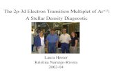 The 2p-3d Electron Transition Multiplet of Ar +13 :  A Stellar Density Diagnostic