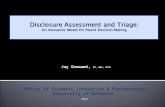 Disclosure Assessment and Triage: An Innovative Model for Patent Decision Making