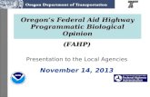 Oregon’s Federal Aid Highway Programmatic Biological Opinion