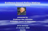 presented by  Professor Ron Johnston Australian Centre for Innovation IPTS Seminar 17 October 2005