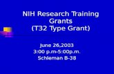 NIH Research Training Grants (T32 Type Grant)