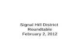 Signal Hill District  Roundtable February 2, 2012