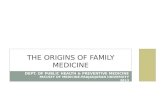 THE  ORIGINS OF  FAMILY MEDICINE