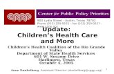 Update:  Children’s Health Care and More