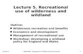 Lecture 5. Recreational use of wilderness and wildland