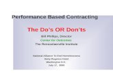 Performance Based Contracting  The Do’s OR Don’ts