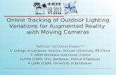 Online Tracking of Outdoor Lighting Variations for Augmented Reality  with Moving Cameras