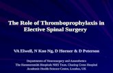 The Role of Thromboprophylaxis in Elective Spinal Surgery