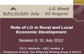 Role of LG in Rural and Local Economic Development