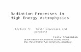 Radiation Processes in   High Energy Astrophysics