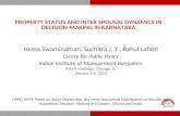 PROPERTY STATUS AND INTER SPOUSAL DYNAMICS IN DECISION-MAKING IN KARNATAKA