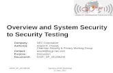 Overview and System Security to Security Testing