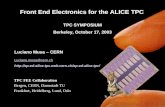 Front End Electronics for the ALICE TPC TPC SYMPOSIUM Berkeley, October 17, 2003