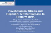 Psychological Stress and Hepcidin: A Potential Link to Preterm Birth