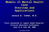 Recovery Concepts and Models in Mental Health Care Overview and Applications